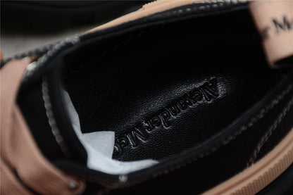 Alexander McQueen Tread Slick Black Tan Canvas Sneakers