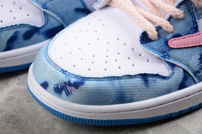 Air Jordan 1 Low SE Canvas Denim Pink Blue Sneakers