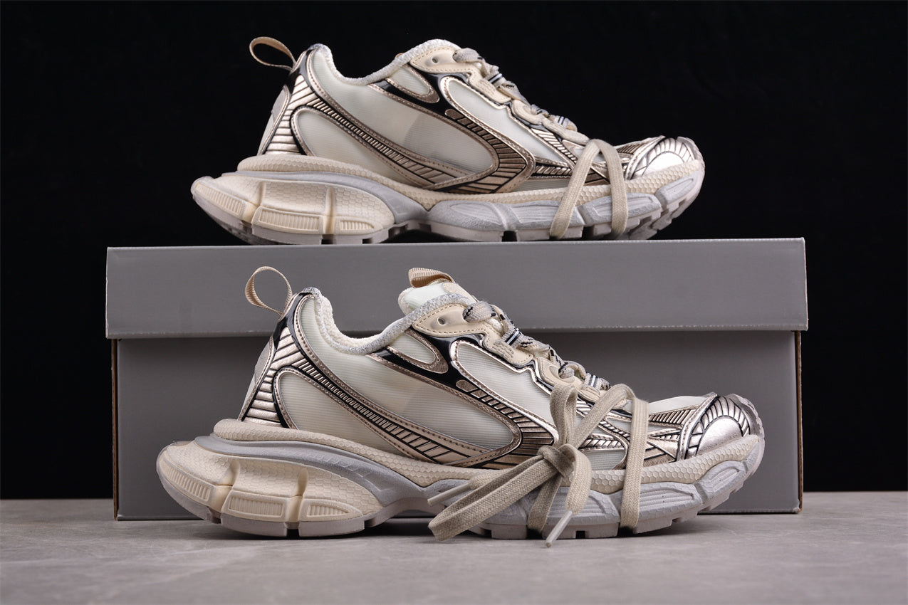 Balenciaga 3XL White & Champagne Gold