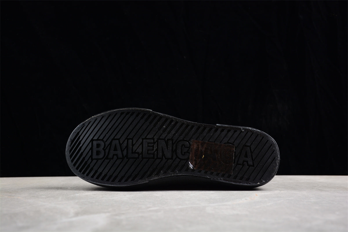 Balenciaga Paris High Destroyed Triple Black Sneakers