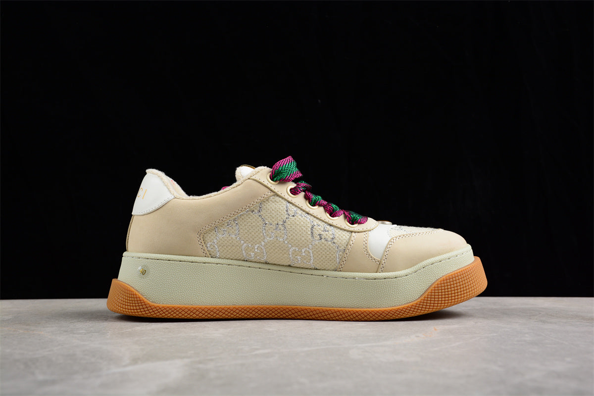 Gucci Screener GG Leather-Trimmed Canvas Sneakers