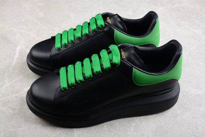 Alexander McQueen Oversized Black Green Leather Sneakers