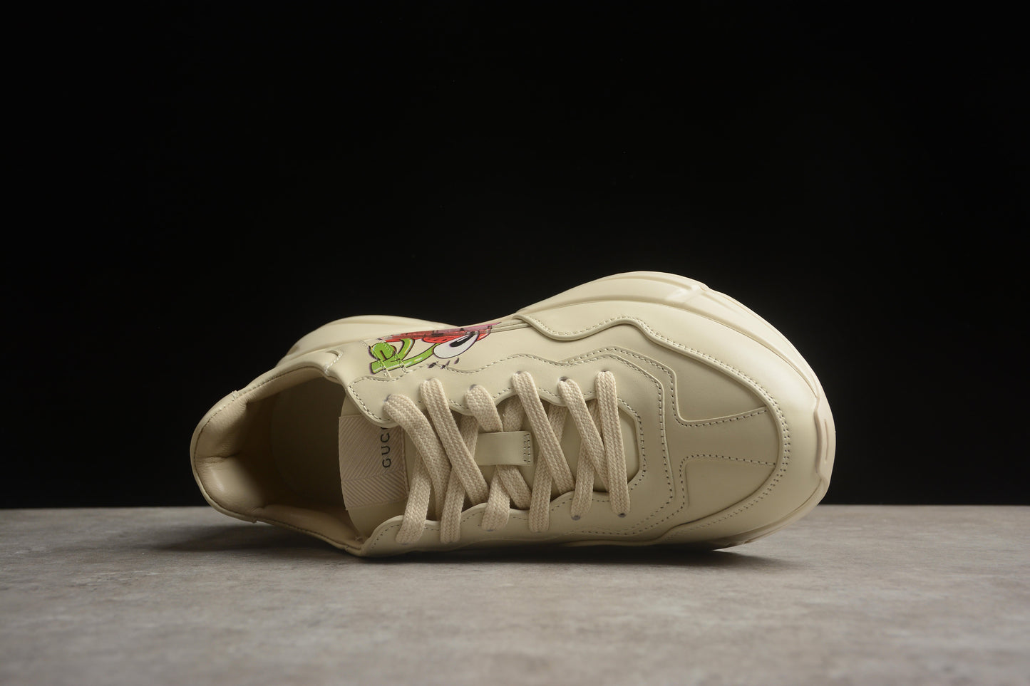 Gucci Rhyton Vintage Beige Leather Sneakers