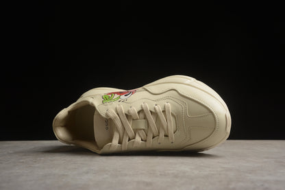 Gucci Rhyton Vintage Beige Leather Sneakers