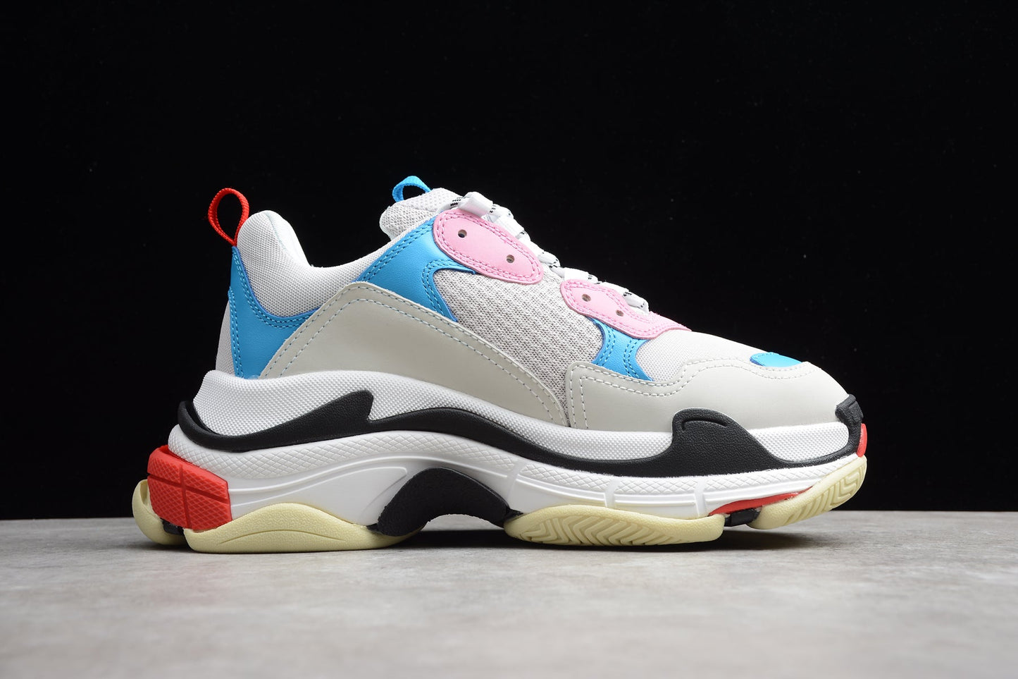 Balenciaga Women’s Triple S White Blue Pink Sneakers