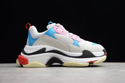 Balenciaga Women’s Triple S White Blue Pink Sneakers