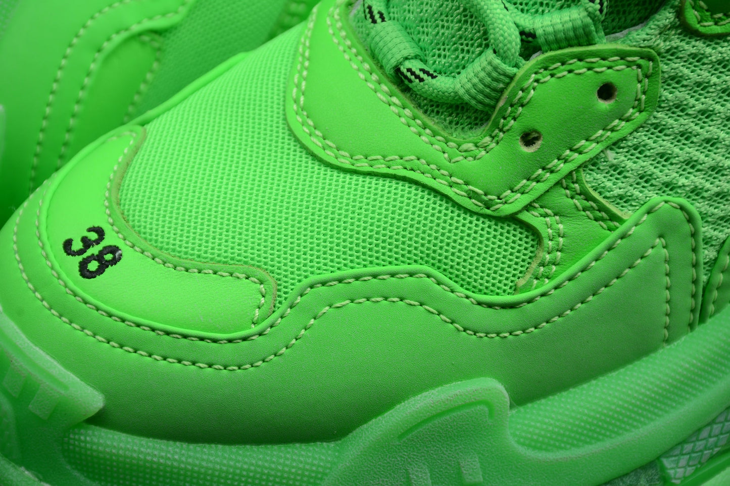 Balenciaga Triple S Neon Green Clear Sole Sneakers