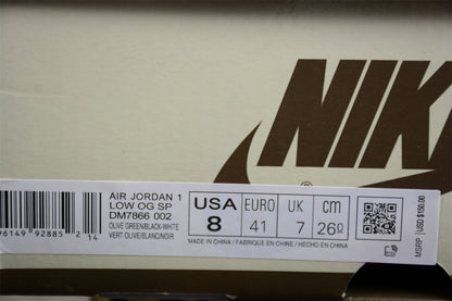Travis Scott x Air Jordan 1 Low OG Dark Olive Sneakers