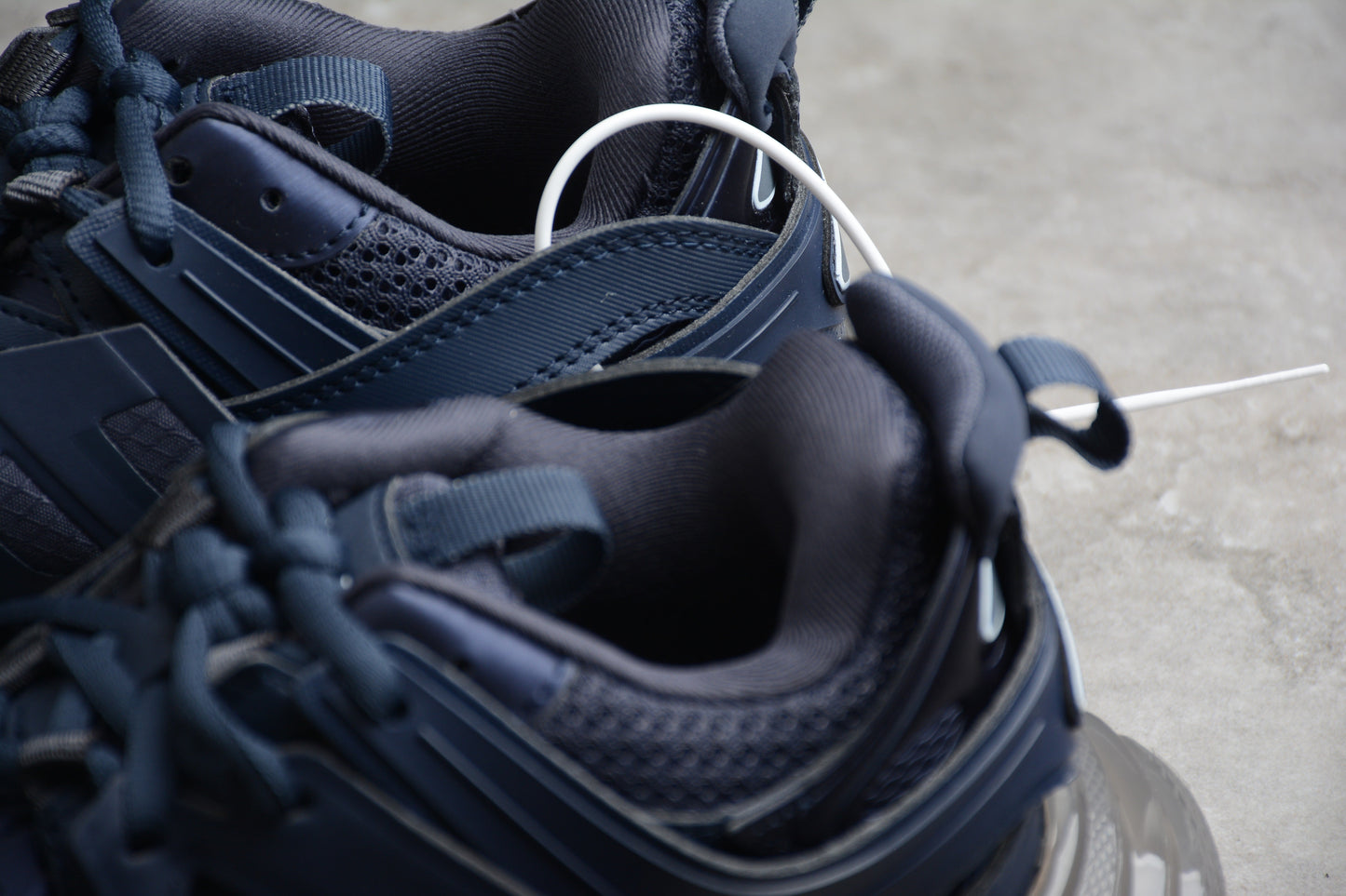 Men's Navy Blue Track Clear Sole Sneakers