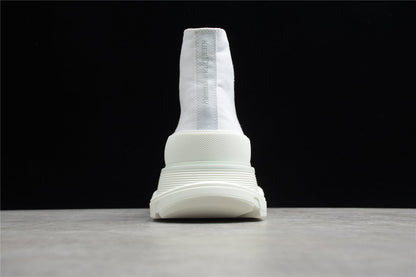 Alexander McQueen Tread Slick White Leather Boots