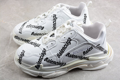 Balenciaga Triple S Allover Logo White Sneakers