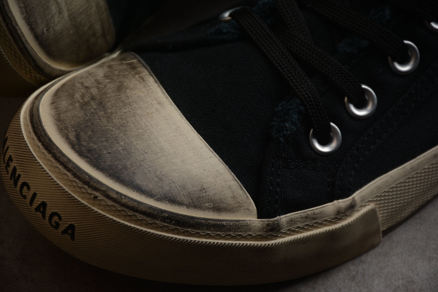 Balenciaga Paris High Top Canvas Black Sneakers