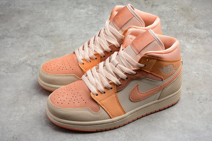 Nike Air Jordan 1 Mid Apricot Orange (Women's) Sneakers