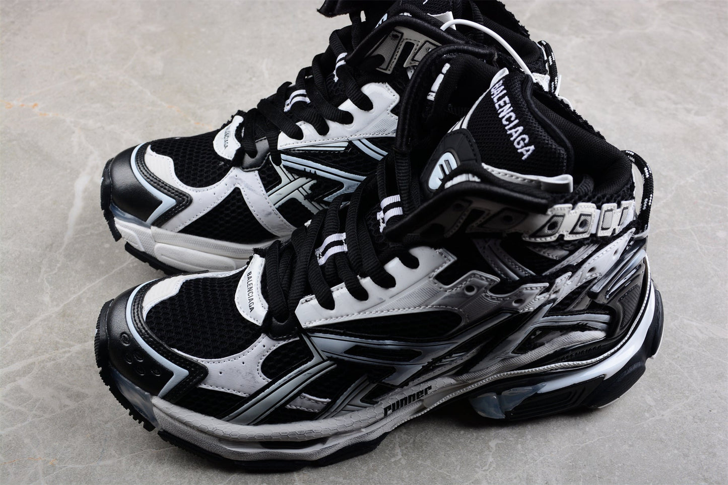 Balenciaga Runner Hightop Black White Sneakers