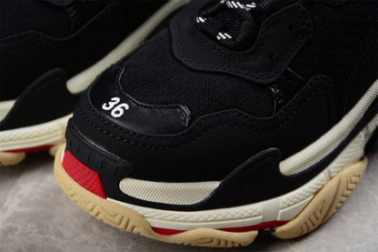 Balenciaga Triple S Mule Black Red Beige
