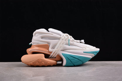 Balmain Unicorn Taupe White Green Trainers