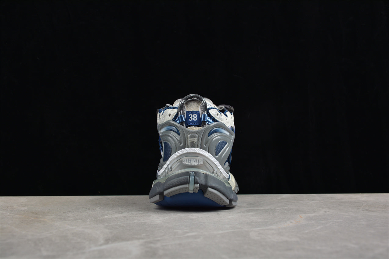 Balenciaga Runner Gradient Distressed Blue Sneakers