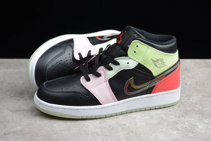 Nike Air Jordan 1 Mid Glow In The Dark GS Sneakers