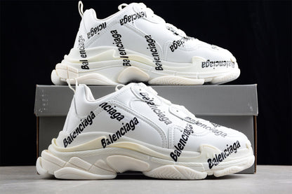 Balenciaga Triple S Allover Logo White Sneakers