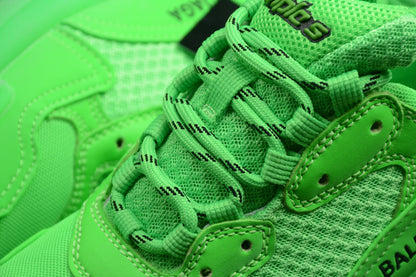 Balenciaga Triple S Neon Green Clear Sole Sneakers