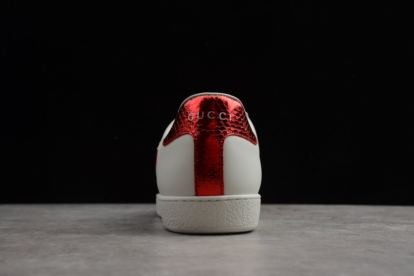 Gucci Ace Heart Stripe Leather Sneakers White