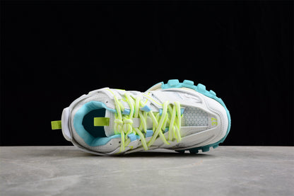 Balenciaga Track White Fluorescent Yellow Turquoise Sneakers