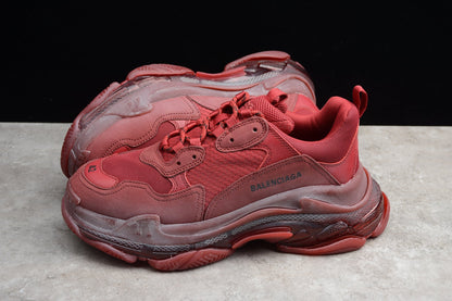 Balenciaga Triple S Burgundy Red Sneakers