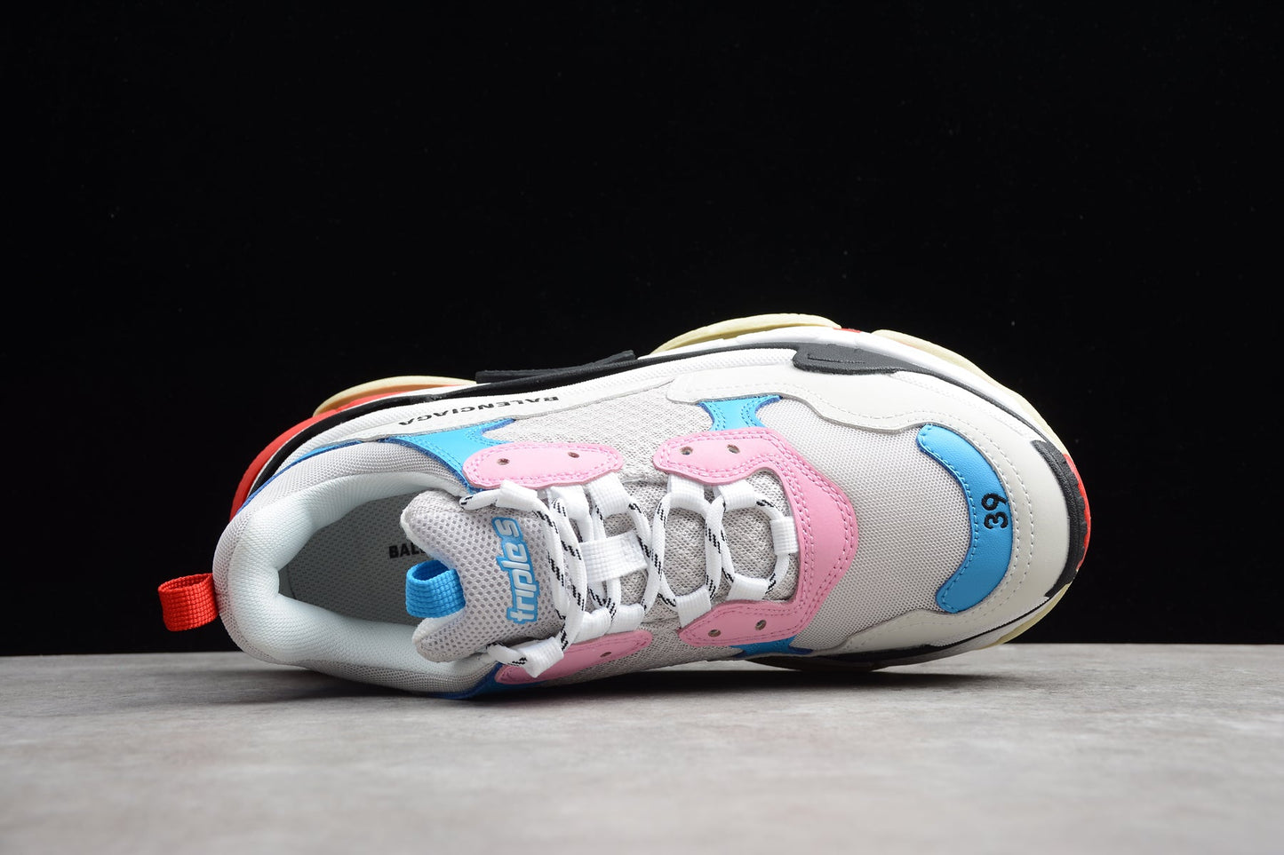 Balenciaga Women’s Triple S White Blue Pink Sneakers