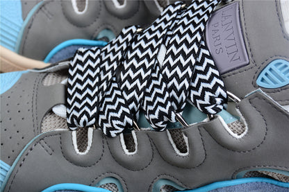 Lanvin Curb Grey Blue Leather Sneakers