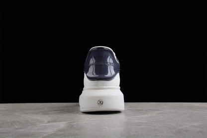 Alexander McQueen Oversized White Navy Leather Sneakers