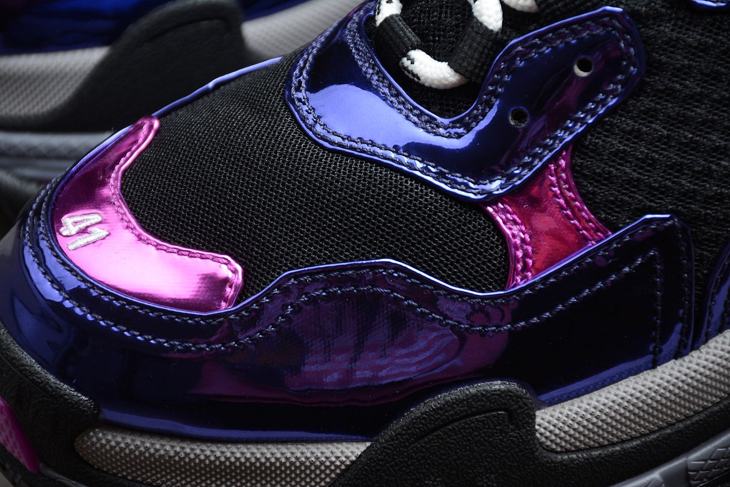 Men's Blue & Purple Metallic Chunky Sneakers
