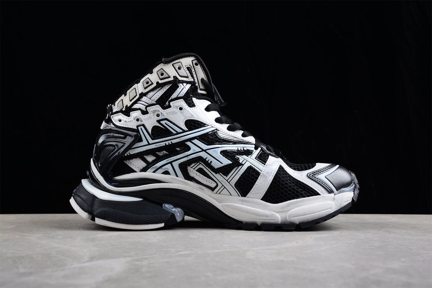 Balenciaga Runner Hightop Black White Sneakers