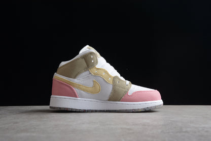 Nike Air Jordan 1 Mid SE White Vivid Green Sneakers