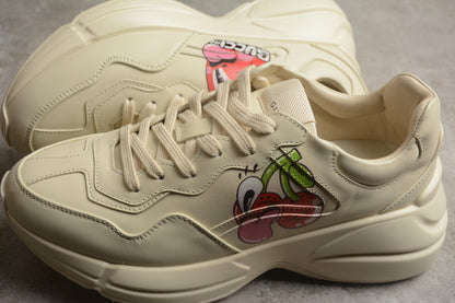 Gucci Rhyton Vintage Beige Leather Sneakers