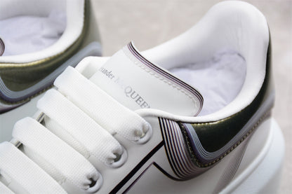 Alexander McQueen Oversized White Silver Leather Sneakers