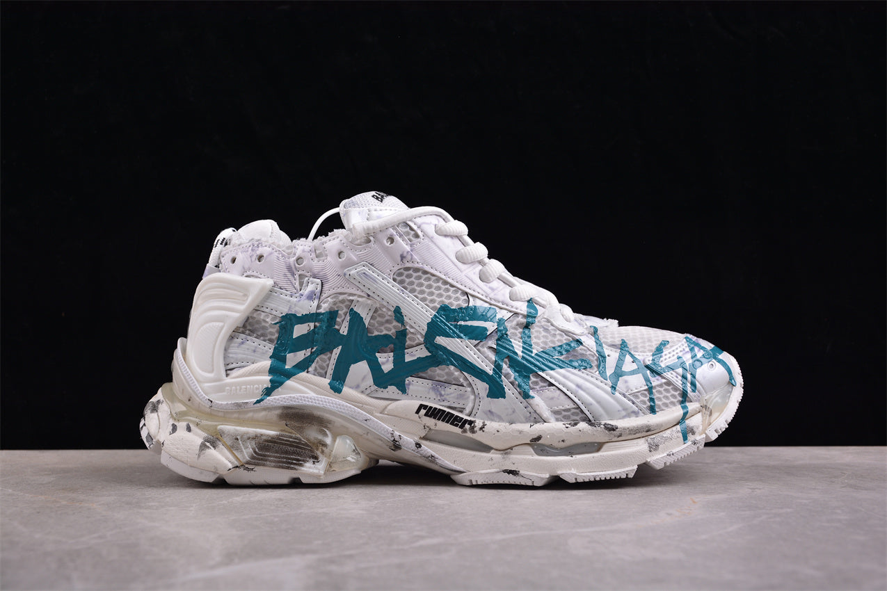 Balenciaga Runner Graffiti White Blue Sneakers