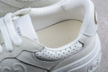 Gucci Embossed GG Logo White Platform Sneakers