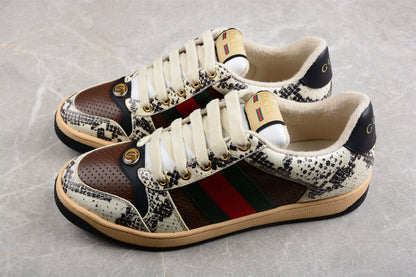 Gucci Screener Python Print Leather Sneakers