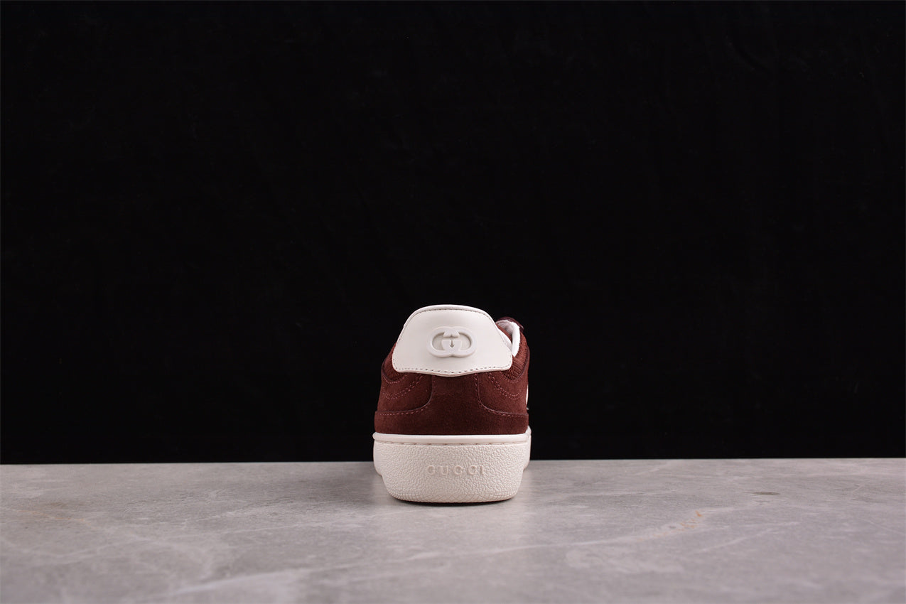 Gucci Interlocking G Brown Suede Low Top Sneakers