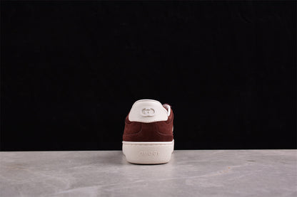 Gucci Interlocking G Brown Suede Low Top Sneakers