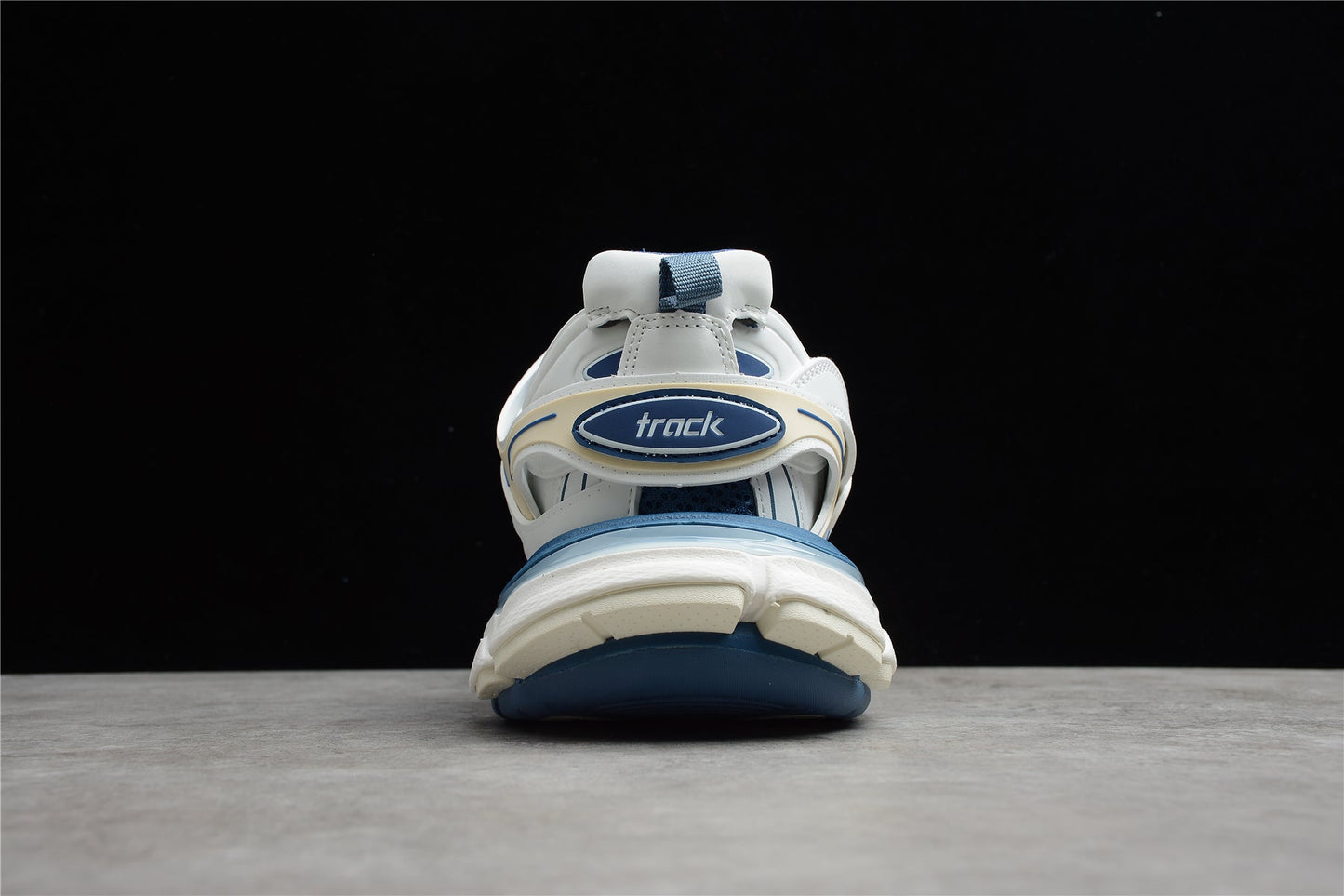 Men's White & Blue Track Lifestyle Sneakers