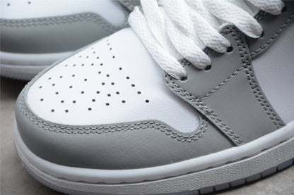 Nike Air Jordan 1 Mid Wolf Grey Aluminum Sneakers