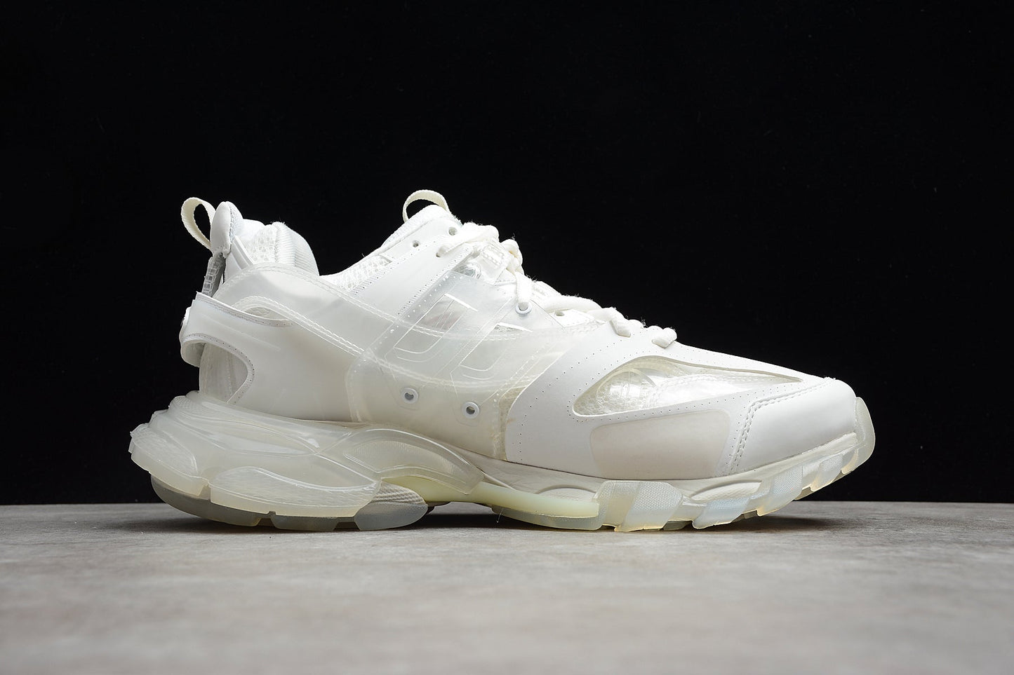 White Track Clear Sole Sneakers