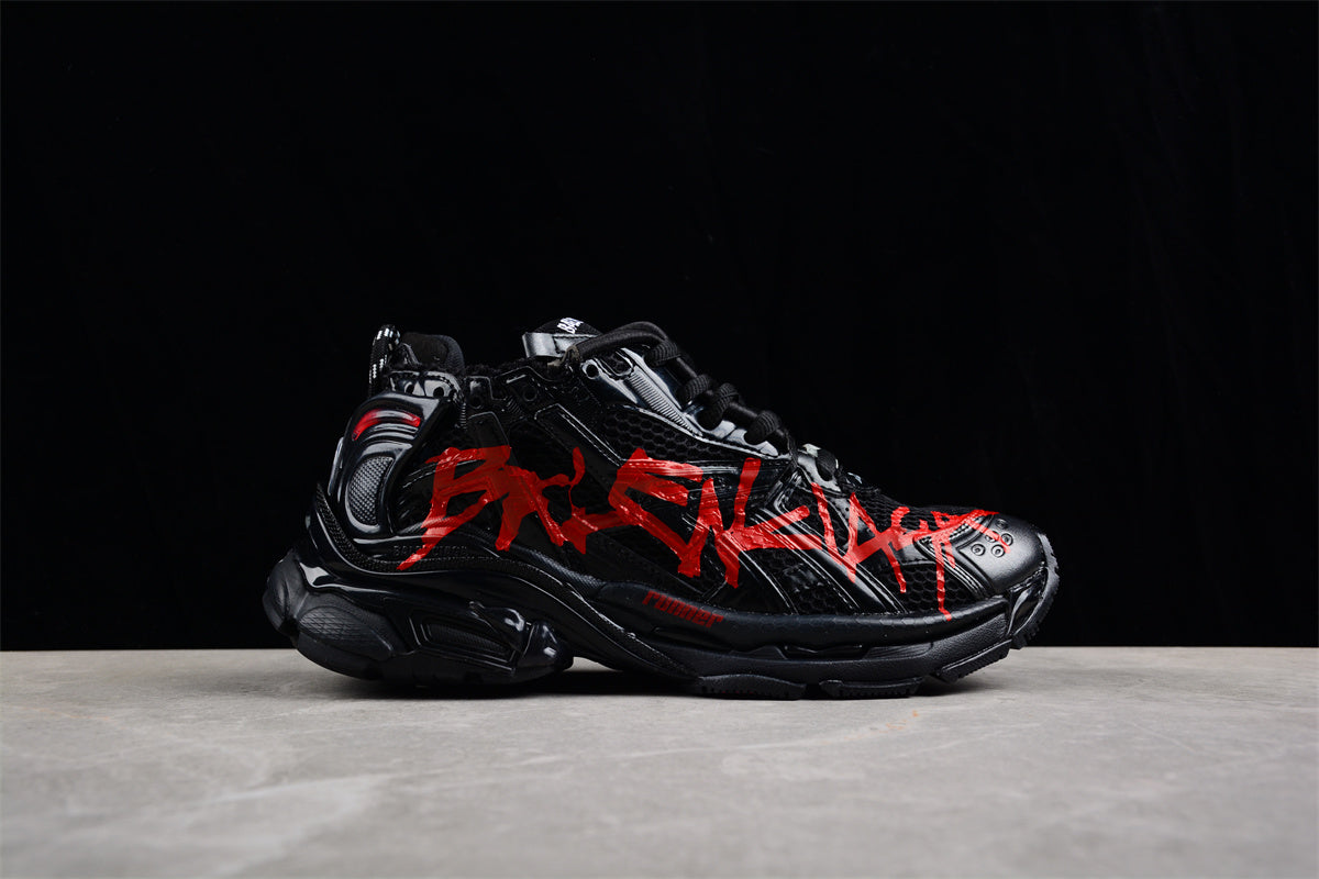 Balenciaga Runner Graffiti Black Red Sneakers