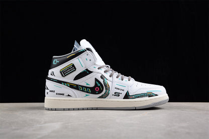 Nike Air Jordan 1 Mid The Future White Black Sneakers