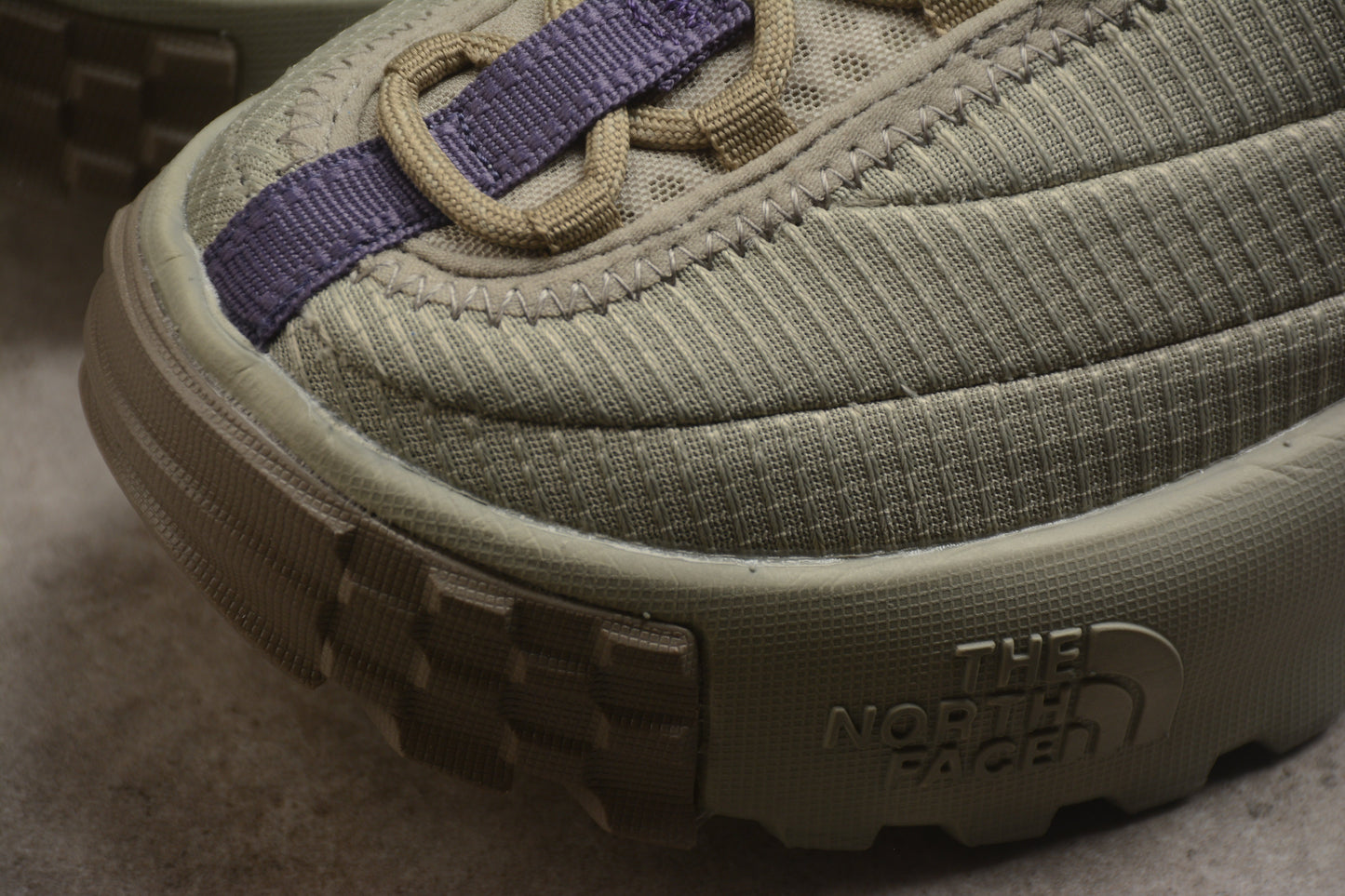 The North Face NEVER STOP Anti‑Slip Wear‑Resistant Low‑Top Casual Shoes – Gray/Purple