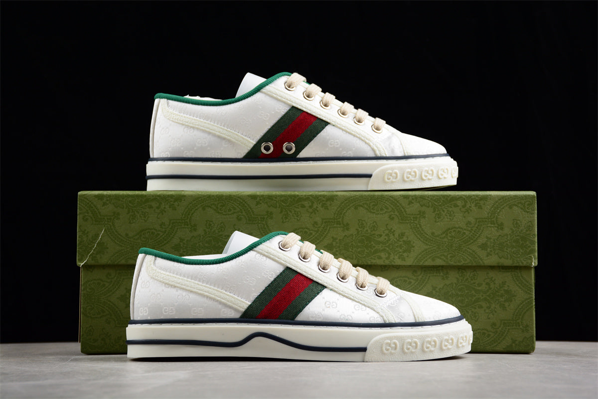 Gucci Tennis 1977 GG Print White Sneakers