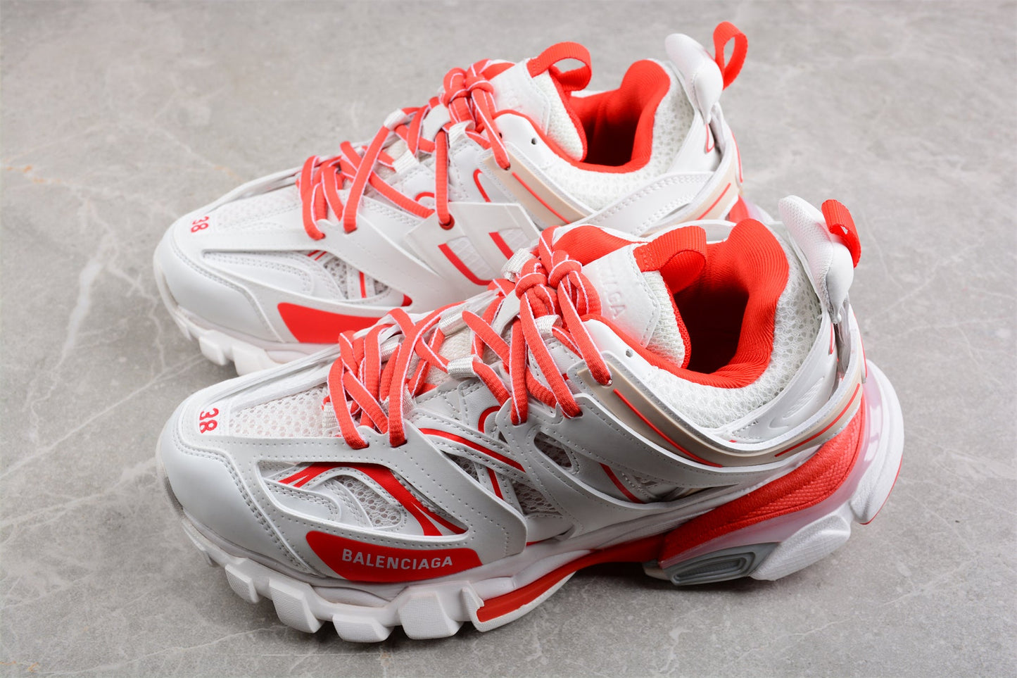 Balenciaga Track White Coral Orange Sneakers