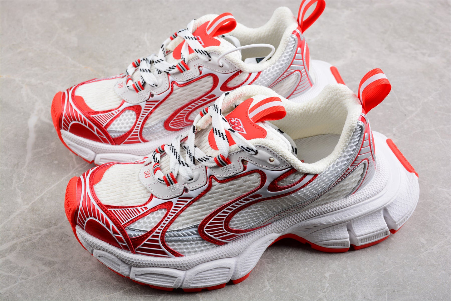 Balenciaga 3XL Worn-Out White Red Sneakers