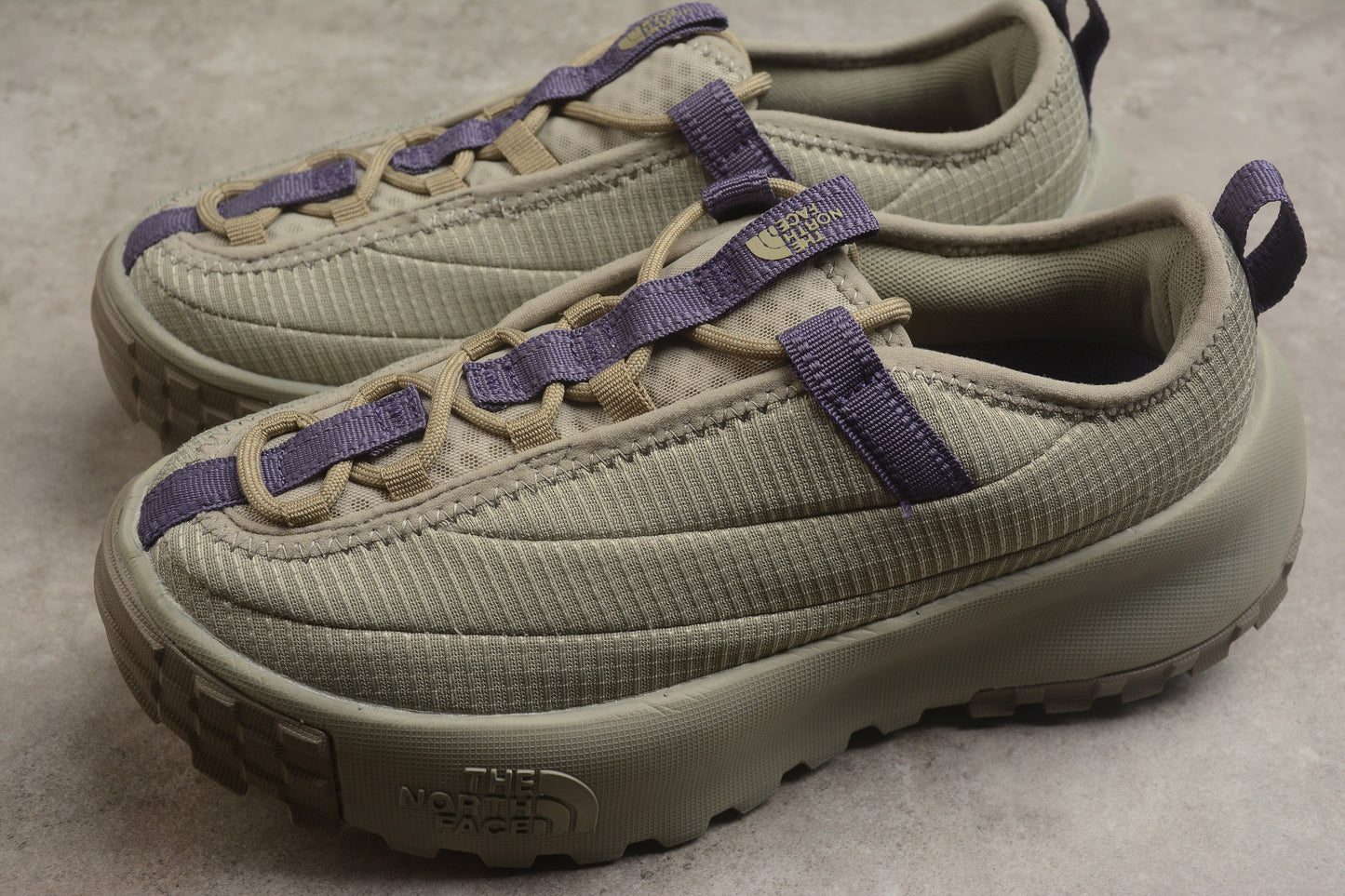 The North Face NEVER STOP Anti‑Slip Wear‑Resistant Low‑Top Casual Shoes – Gray/Purple